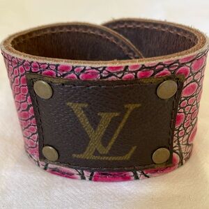 Refurbished LV leather bracelet